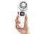100 Speeds USB Digital Display Cooling Fan with Lanyard and Phone Holder White Carousel 2
