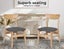 Levede 4x Dining Chairs Kitchen Chair Natural Wood Linen Fabric Cafe Lounge Seat Carousel 6