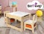 Bopeep Kids Table and Chair Set Storage Box Toys Play Activity Desk Wooden Study Carousel 9