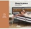 Metal Industrial Queen Bed Frame Spring Mattress Base Set HD 35cm Foam Brown Carousel 6