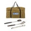 Adventure Kings BBQ Canvas Bag + Tongs Spatula Scraper/Brush Camping Tool Set Carousel 1