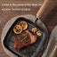 22cm Nonstick Grill Pan Cast Iron with Pour Spouts Versatile Steak Pan Carousel 5