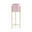 SOGA 2 Layer 42cm Gold Metal Plant Stand with Pink Flower Pot Holder Corner S... Carousel 1