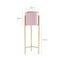 SOGA 2 Layer 42cm Gold Metal Plant Stand with Pink Flower Pot Holder Corner S... Carousel 2