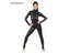 Adult Black Long Sleeve Shiny Metallic Unitard Women's Spandex Plus Size Full Carousel 3