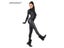 Adult Black Long Sleeve Shiny Metallic Unitard Women's Spandex Plus Size Full Carousel 4