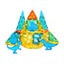 Dinosour Kids Magnetic Tiles Blocks 100Pcs Carousel 1