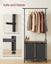 VASAGLE 2-Section Laundry Basket with Shelf & Clothes Rail - Rustic Brown & B... Carousel 5