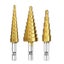 3-12mm/4-12mm/4-20mm Straight Groove Step Drill Bit HSS Titanium Coated Wood Carousel 3