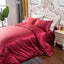 Queen Quilt Cover Silk Satin Bedding Set-Wine Red Carousel 3