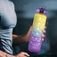 1L Water Bottle Motivational Drink Flask with Time Markings Sport Gym-Purple Carousel 3