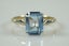 Magnificent ring with emerald cut Blue topaz in 9ct Carousel 1