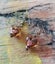 Cute art glass heart earrings for pierced ears. Carousel 2