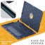 MacBook Air 15 inch 2023/2024/2025 Fabric Folding Stand Laptop Case-Navy Carousel 4