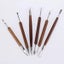 6PCS Sculpting Tool Pottery Tools Wood Handle Pottery Set Wax Carving Sculpt Carousel 4