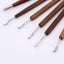 6PCS Sculpting Tool Pottery Tools Wood Handle Pottery Set Wax Carving Sculpt Carousel 6