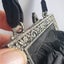 Antique Victorian French Sterling Marcasite And Black Stain Handbag Carousel 3