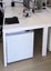 White Melamine Desk with White Steel Powder Coated Legs Carousel 1