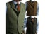 Green Men Vest Tweed Plaid Waistcoat Slim Fit Lapel Plaid Suit Vest Herringbone Carousel 4