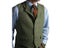 Green Men Vest Tweed Plaid Waistcoat Slim Fit Lapel Plaid Suit Vest Herringbone Carousel 5