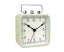 Battery Operated Alarm Clock with Square Metal Case, 3.7" Analog Quartz Small Carousel 1