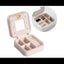 Small Jewelry Box Rings and Earrings Mirrored Travel Storage Case(Light Pink) Carousel 2