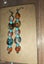 Crackle Glass and Howlite Bead Earrings (Orange and Aqua) Carousel 2