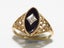 Art Deco Hallmarked 10ct Yellow Gold Ring set with Black Onyx & Diamond Carousel 1