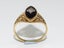 Art Deco Hallmarked 10ct Yellow Gold Ring set with Black Onyx & Diamond Carousel 3