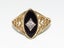 Art Deco Hallmarked 10ct Yellow Gold Ring set with Black Onyx & Diamond Carousel 4