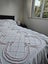 Vintage Fluffy White & Pink Roses Embossed Candlewick Bed Spread Carousel 7
