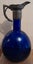 COBALT BLUE GLASS BODY WINE PITCHER C 1863-83 . PEWTER TOP. Carousel 5