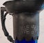 COBALT BLUE GLASS BODY WINE PITCHER C 1863-83 . PEWTER TOP. Carousel 12