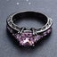 Pink CZ Statement Ring US 8 / NZ P Black Gold Princess Cut Design Carousel 2