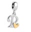 Sterling Silver Letter "P" Charm - Fit's Pandora Bracelet Carousel 1
