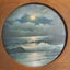 Waves On a moonlit night in Vintage Round Oak Frame Carousel 2