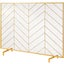 980X758Mm Fireplace Screen 1-Panel Iron Mesh Spark Guard Modern Gold Carousel 1