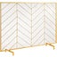 980X758Mm Fireplace Screen 1-Panel Iron Mesh Spark Guard Modern Gold Carousel 9