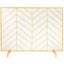 980X758Mm Fireplace Screen 1-Panel Iron Mesh Spark Guard Modern Gold Carousel 10