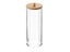 Cotton Swab Organizer Storage Bamboo Cover Acrylic Round Organizer Makeup Carousel 1
