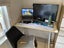 Modern Desk 100cm Length Light Oak Wood Look White Carousel 2