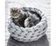 Cat Bed Basket Nest Hand Knitted Pet Sleeping Bag Thick Wool Round Donut Pet Carousel 4