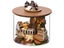 Dollhouse Miniature DIY Wooden House Toys With Furnitures Dust Cover Rotate Carousel 1