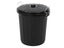 55L Round Rubbish Bin with Lid - Black Carousel 1