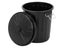 55L Round Rubbish Bin with Lid - Black Carousel 2