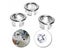 3pcs Sink Round Ring Overflow Spare Cover Plastic Silver Plated Tidy Trim Carousel 1