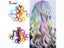 Synthetic Rainbow Wavy Hair Extensions Long Hair Extensions One Single Clip In Carousel 3