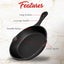 Mastery Home Au Cast Iron Skillet Cookware 3 Piece Set Chef Quality Pre Seasoned Carousel 7
