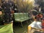 Vintage Grasshopper green fibreglass Bench seat times 1 Must See Carousel 17