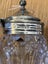 Victorian pair cut glass condiment set, sterling silver topped. Carousel 3
